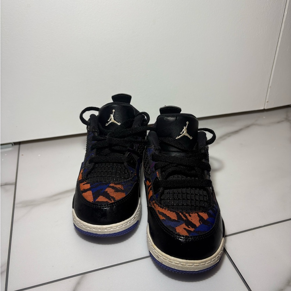 Jordan Kids' Black/Orange Camo Sneakers